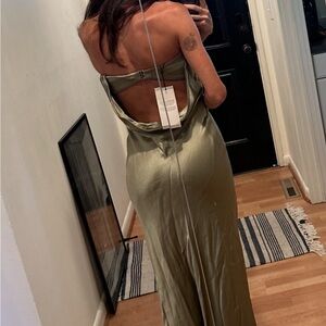 MOON DANCE STRAPLESS DRESS - SAGE